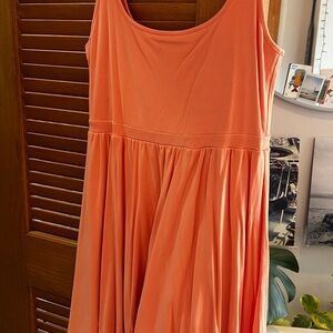 Elegant Orange Sleeveless Dress